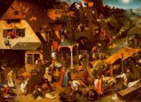 Les proverbes Flamands (1559) Pieter Brueghel, Huile sur bois de chêne 117 x 163 cm
Berlin, Staatliche Museen zu Berlin Kulturbesitz, Gemäldegalerie
